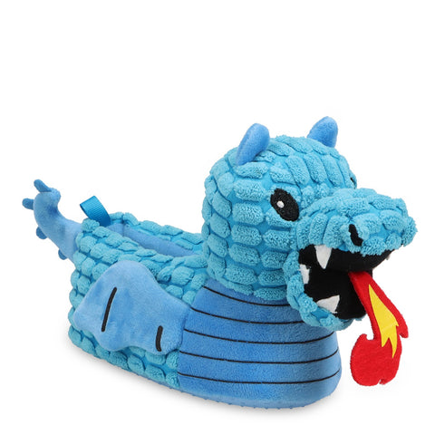 Wondernation Kid's Animated Blue Dragon Slippers - NEW - Multiple Sizes
