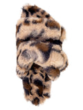 Secret Treasures Women's Luxe Faux Fur Two Band Slide Slippers Leopard