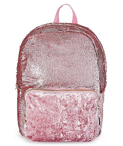 Style.Lab Fashion Angels Backpack-Pink Glitter/Velvet Pocket Magic Sequin Back Pack
