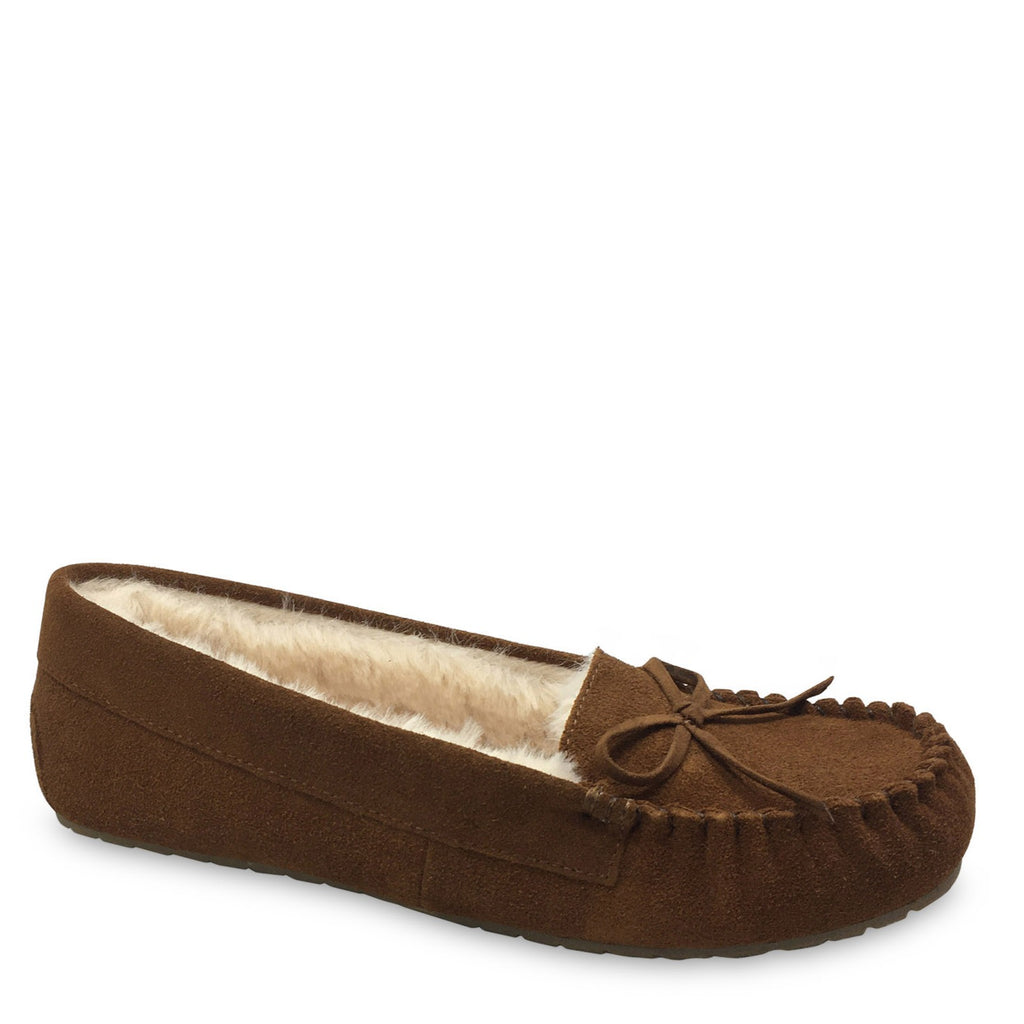 Women's Secret Treasures Plush Lined Suede Moccasin Slipper  Size 9-10