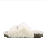Secret Treasures Women's Luxe Faux Fur Two Band Slide Slippers