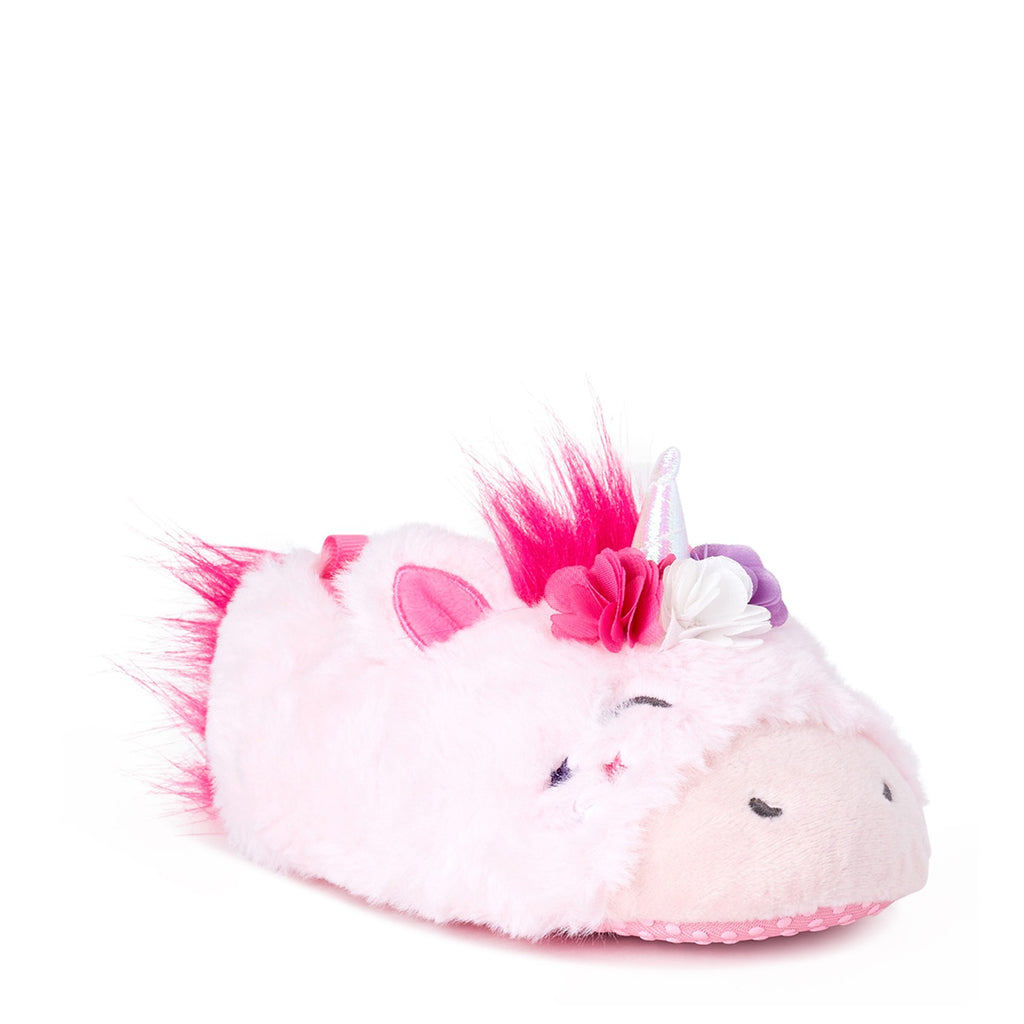 Wonder Nation Girls Floral Unicorn Closed Back Slippers
