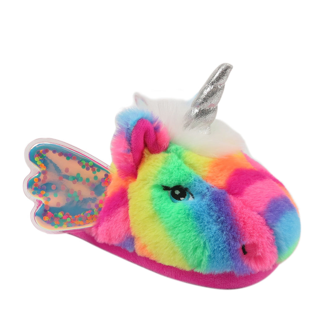 NEW Wonder Nation Confetti Unicorn Animal Scuff Slipper (Little Girls & Big Girls)