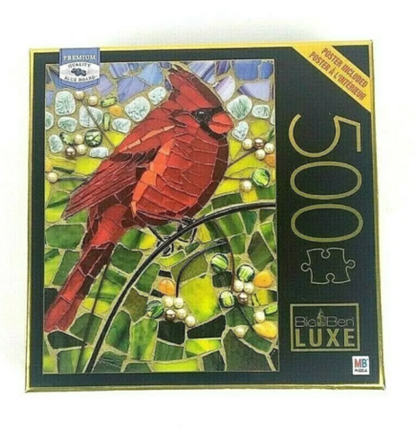 Big Ben 500 Piece Lux Jigsaw Puzzle Cardinal Glass Type Mosaique 24 x 18 In