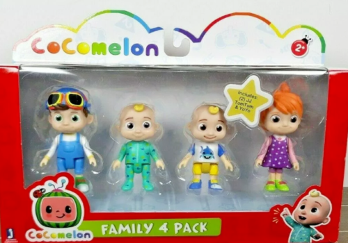Cocomelon Friends & Family, 4 Figure Pack 3 Inch Character Toys JJ TomTom YoYo