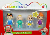 Cocomelon Friends & Family, 4 Figure Pack 3 Inch Character Toys JJ TomTom YoYo