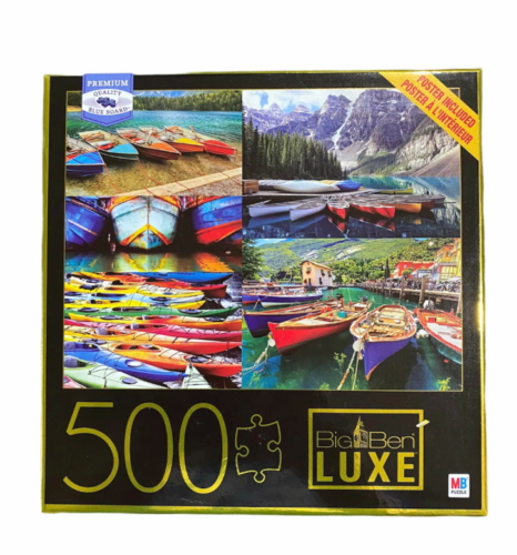Big Ben Luxe 500 piece Jigsaw Puzzle and Poster Boats Collage 24" x 18"