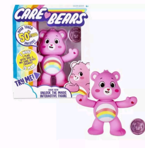 2020 Care Bears- 5" Interactive Figure - Cheer Bear -Unlocks 50+ Surprises!